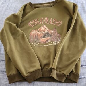 Olive Green Colorado Graphic Sweatshirt
